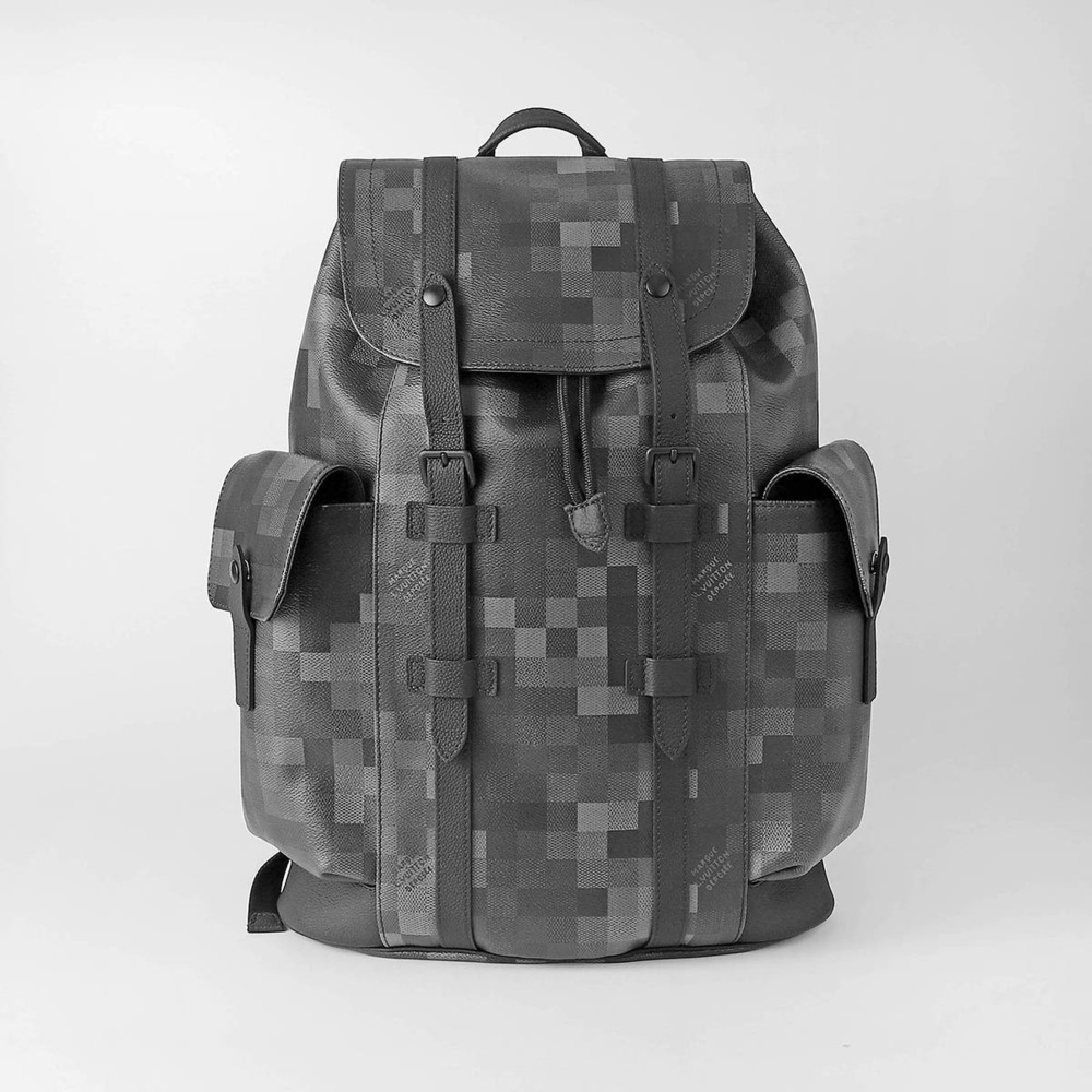Louis Vuitton Damouflage Christopher Backpack Rucksack Leather Black